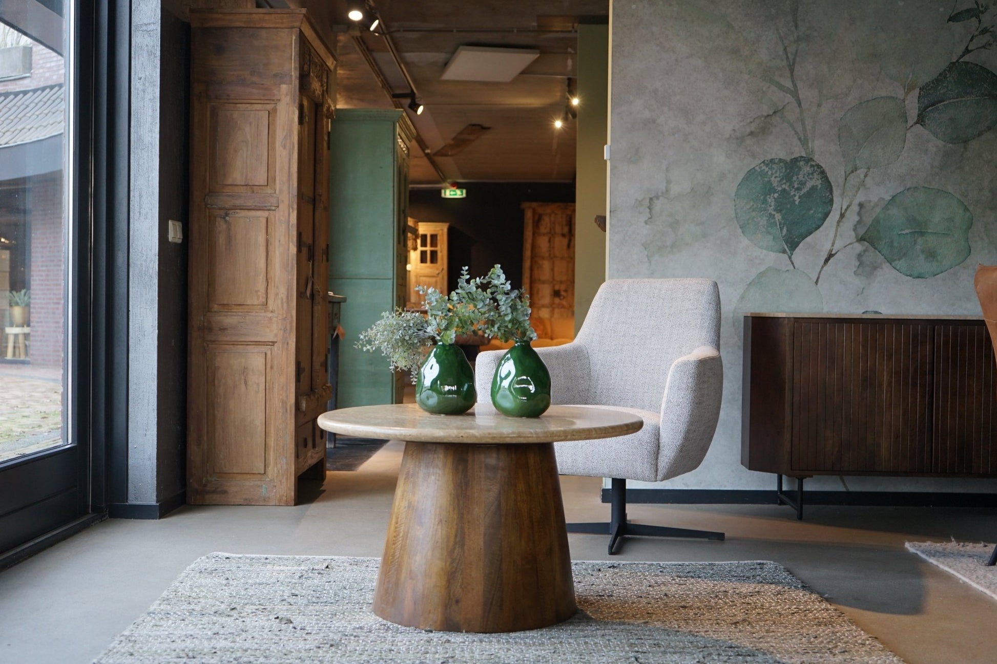 Salontafel Colva travertine rond 80 cm - Goa Editions