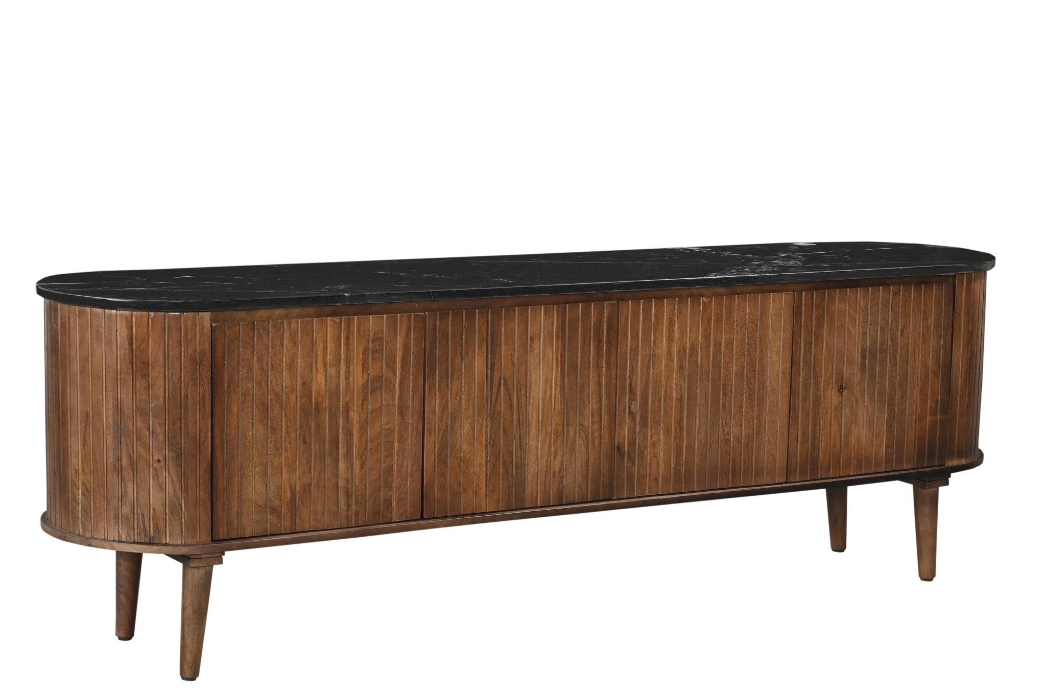Tv - meubel Anjuna 200cm walnoot Japandi - Goa Editions