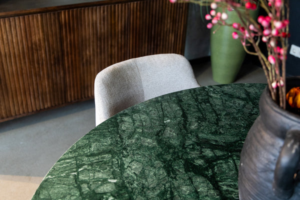 Ronde eettafel groen marmer Agonda 130 en 150cm - Goa Editions
