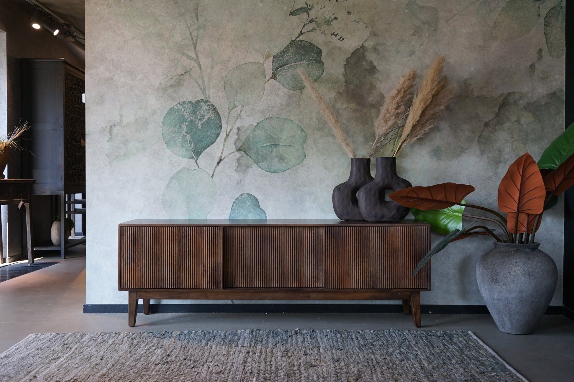 Japandi stijl televisiemeubel walnoot Agonda 180cm - Goa Editions
