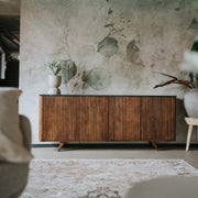 Dressoir walnoot Mahindra met marmer 200cm - Goa Editions