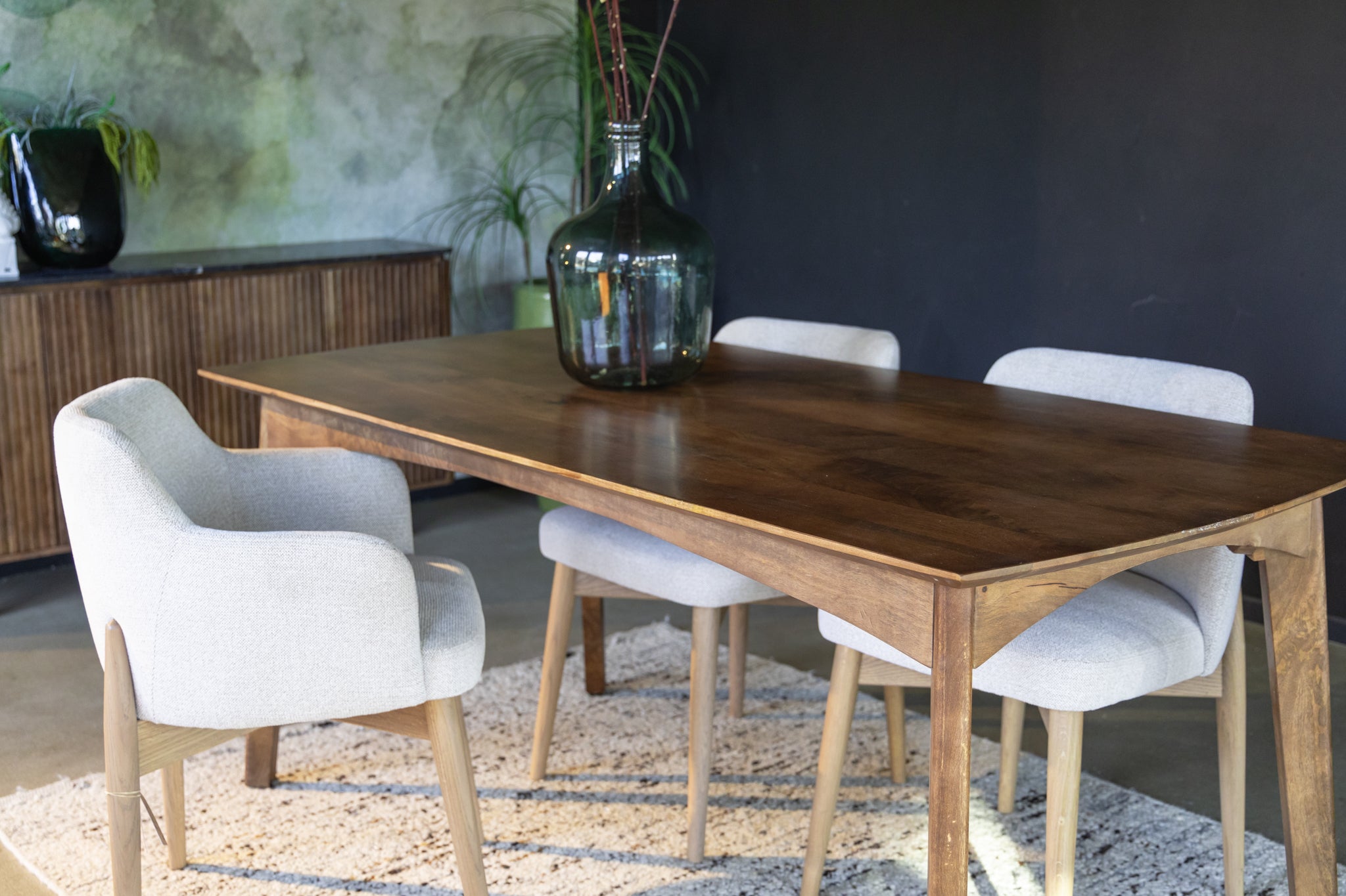 Eettafel candolim vintage stijl walnoot - Goa Editions