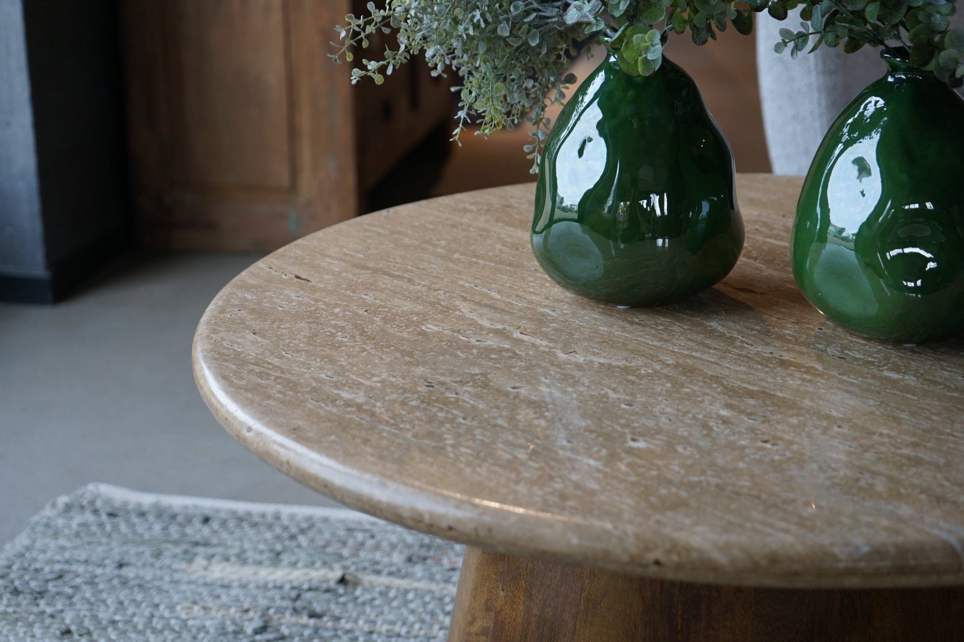 Salontafel Colva travertine rond 80 cm - Goa Editions