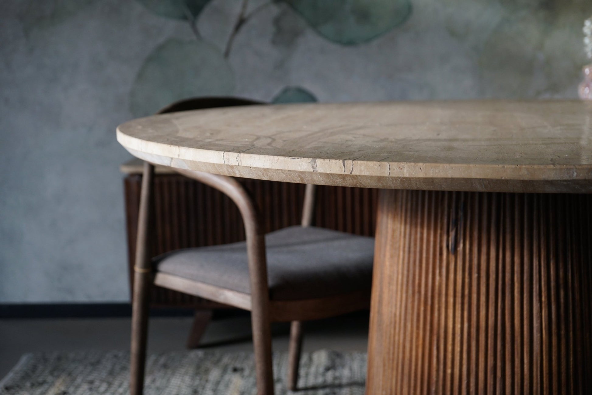 Tafel Agonda travertine blad 130cm - Goa Editions