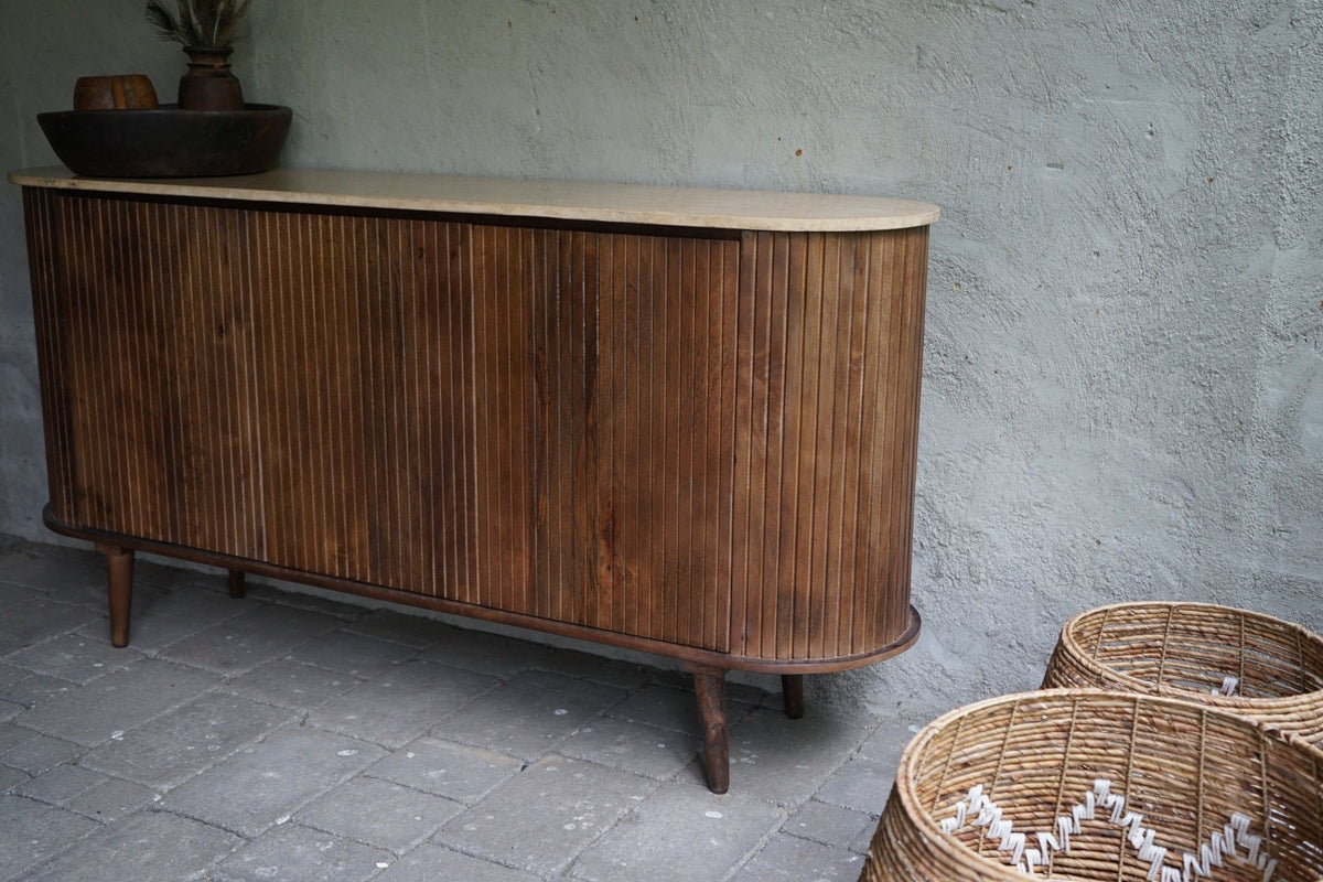 Dressoir Anjuna 160cm travertine top - Goa Editions