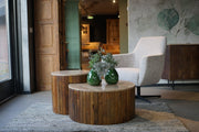 Salontafelset Tirlot travertine top - Goa Editions