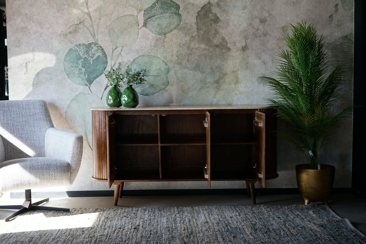 Dressoir Anjuna 160cm travertine top - Goa Editions