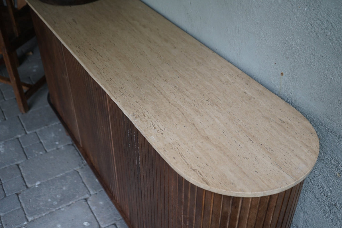 Dressoir Anjuna 160cm travertine top - Goa Editions