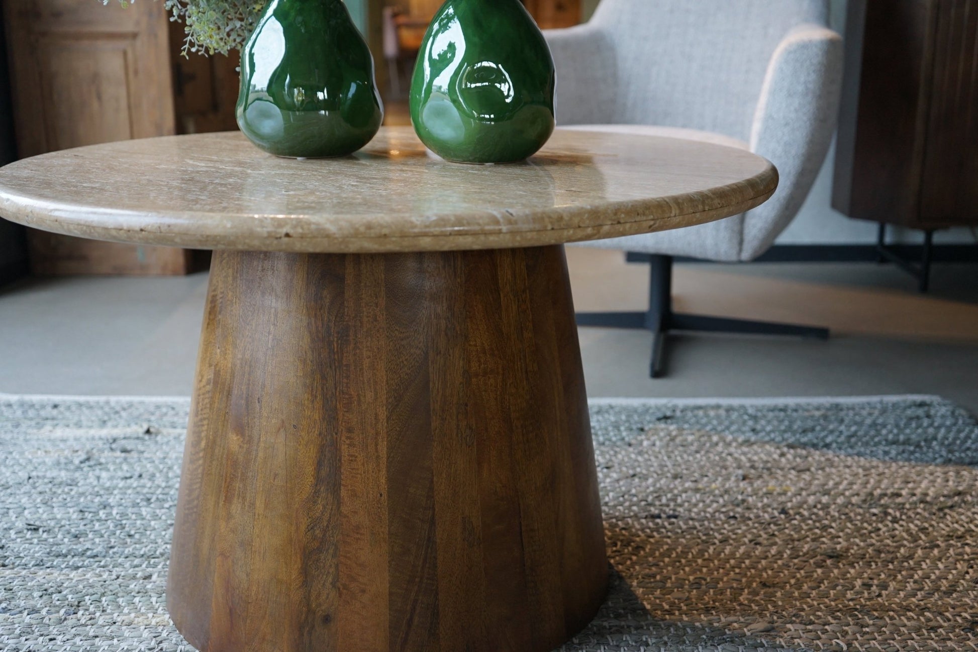 Salontafel Colva travertine rond 80 cm - Goa Editions