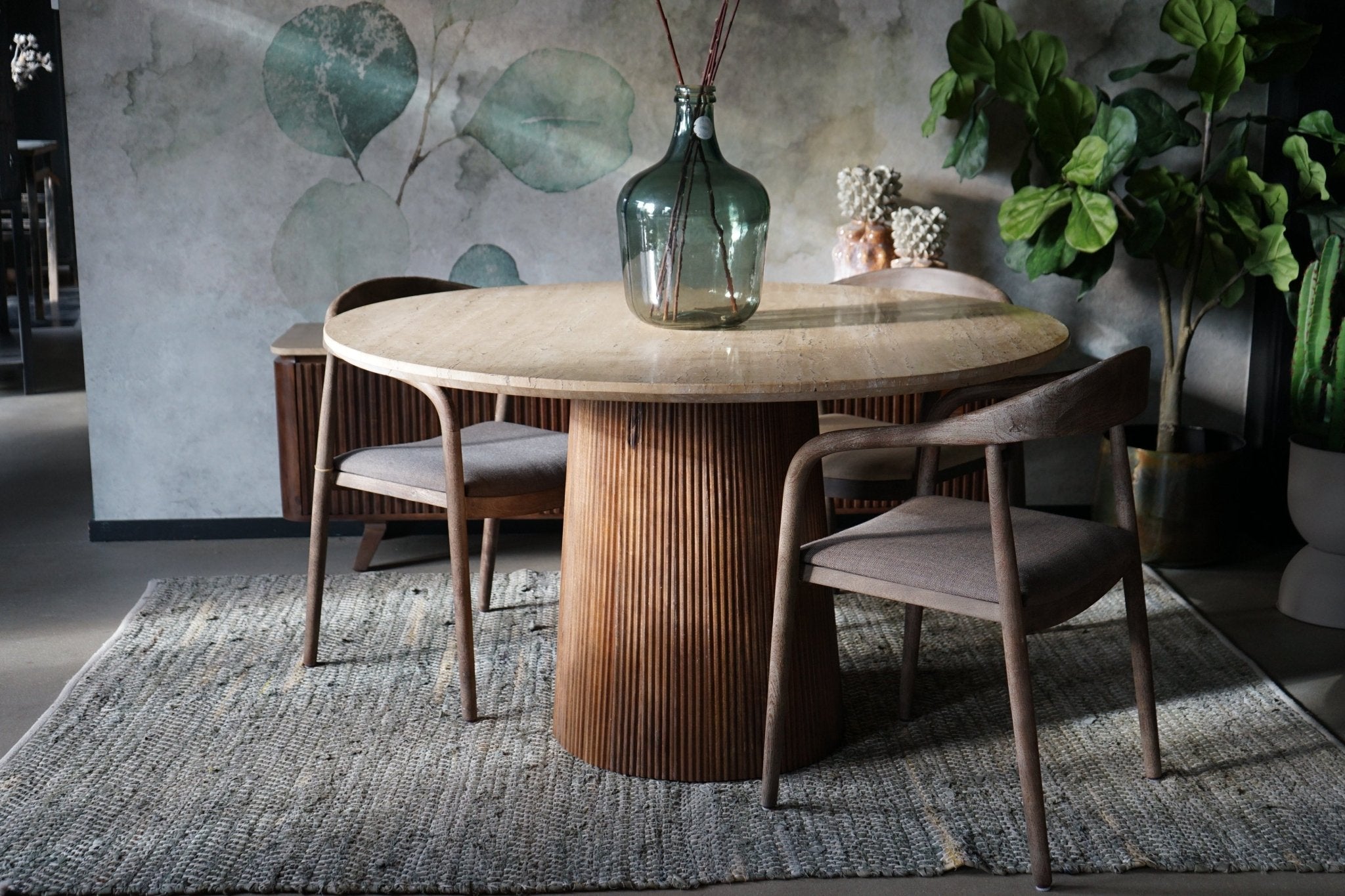 Tafel Agonda travertine blad 130cm - Goa Editions