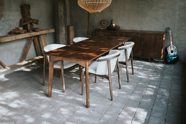 Eettafel candolim vintage stijl walnoot - Goa Editions