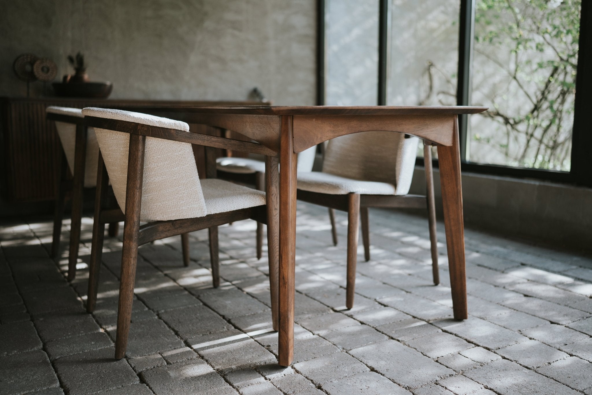 Eettafel candolim vintage stijl walnoot - Goa Editions
