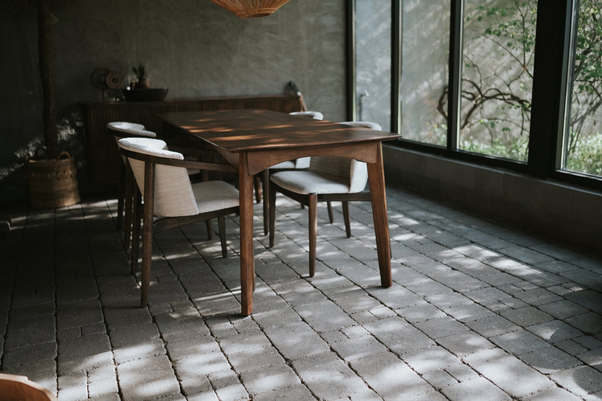 Eettafel candolim vintage stijl walnoot - Goa Editions