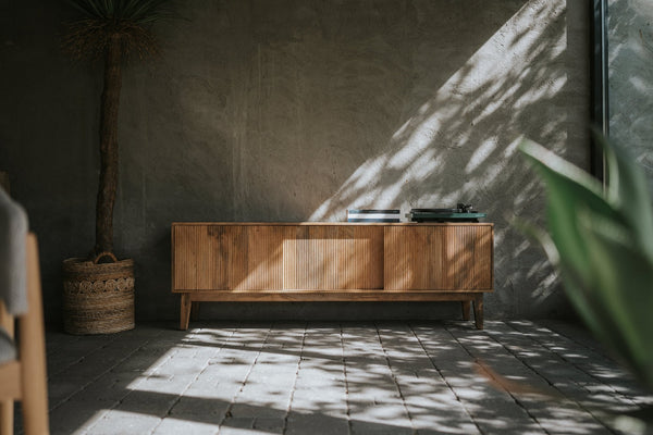 Japandi stijl televisiemeubel walnoot Agonda 180cm - Goa Editions